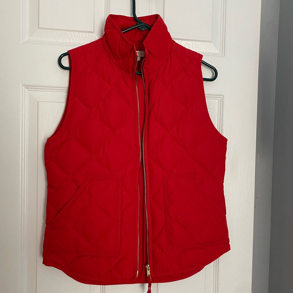 J.Crew Factory Red puffer vest Small
